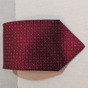 Daniel De Fasson Men's 100% Silk Handmade Tie - Red Print